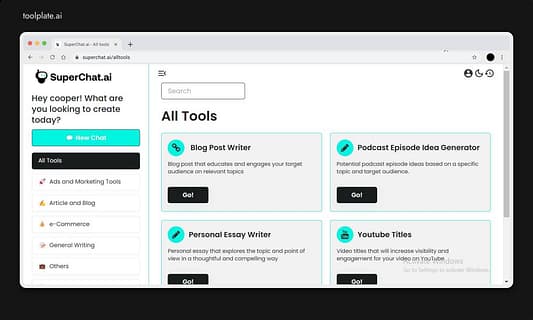 Superchat Message Writing Ai tool