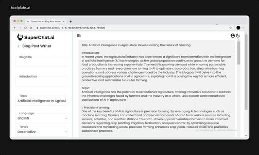 Superchat Message Writing Ai tool