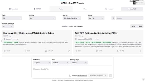 AIPRM Tool Image 5