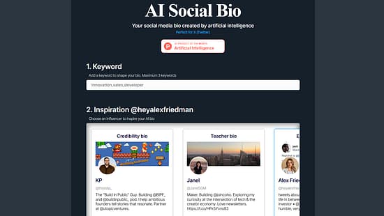 AI Social Bio Tool Image 1