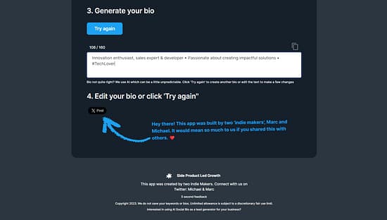 AI Social Bio Tool Image 3