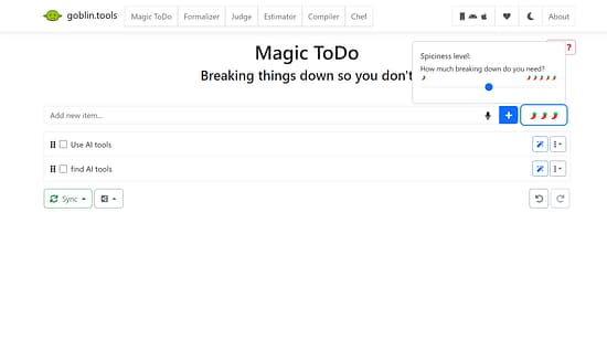 Goblin Tools AI Tool Image 1