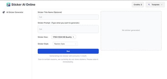 Sticker AI Online Tool Image 1